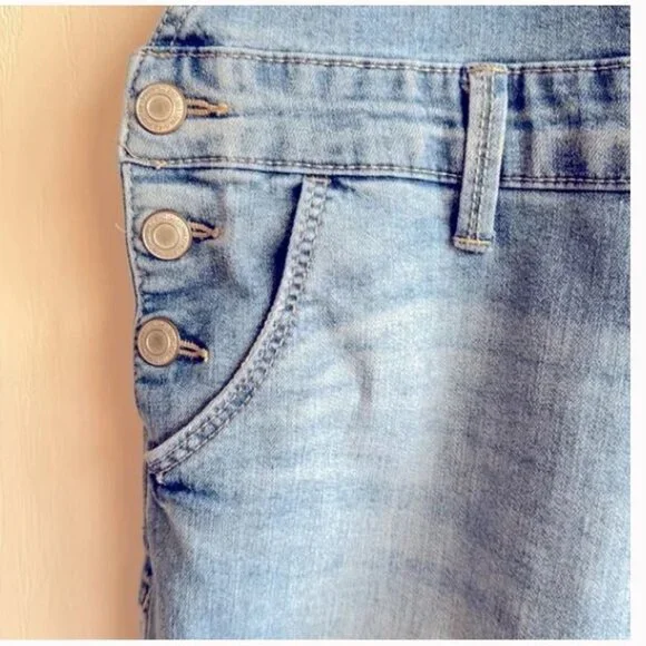 SO medium washed distressed overalls Size 16 kids NWOT - Picture 4 of 6